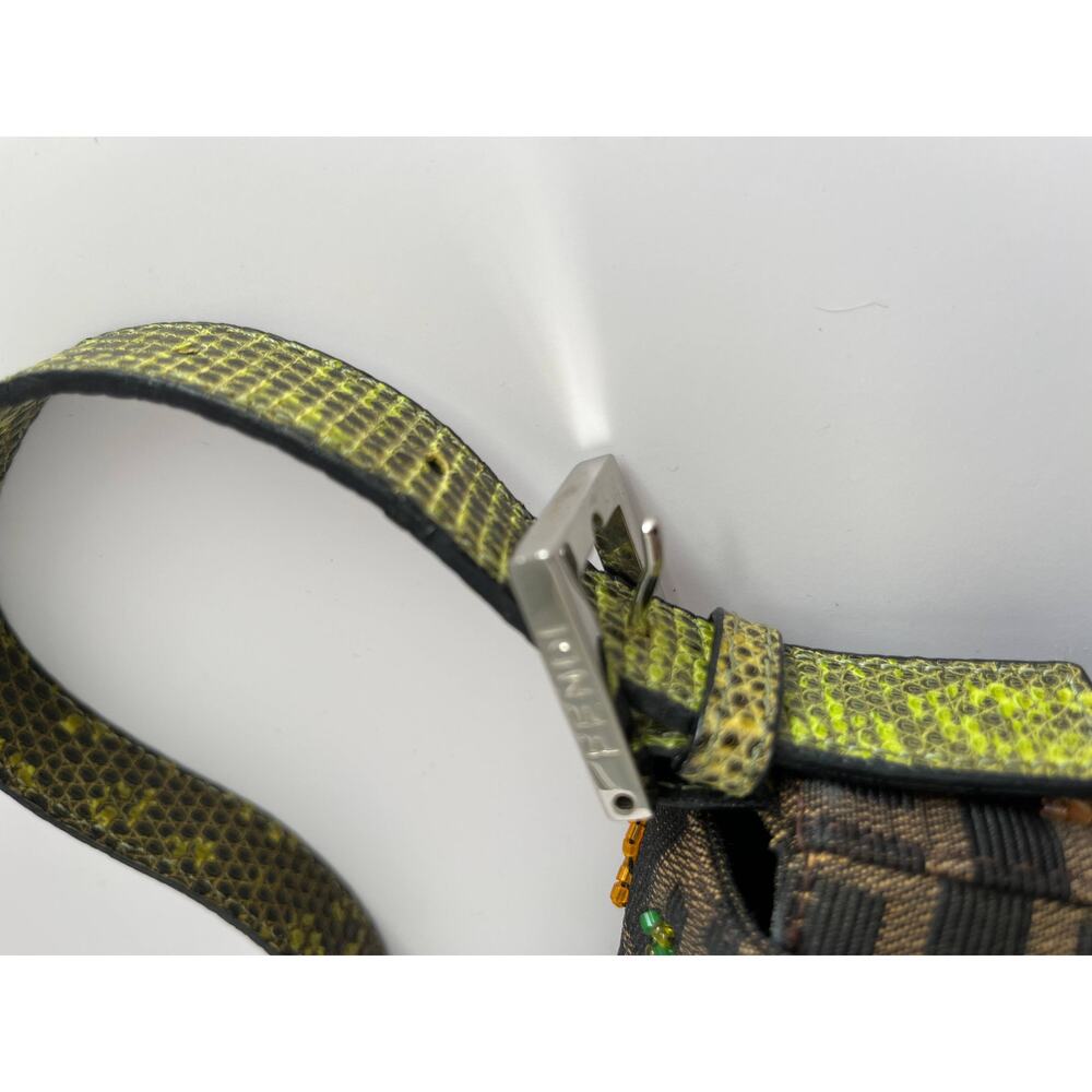 Fendi Baguette FF colorful beaded exotic leather silver hardware rare style - Picture 8 of 11